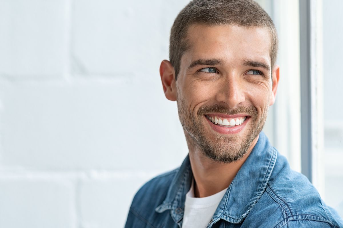 Good-looking man smiling