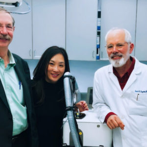 Dr. Tanghetti with Rox Anderson M.D., FAAD, and his colleague Fernanda Sakamoto.